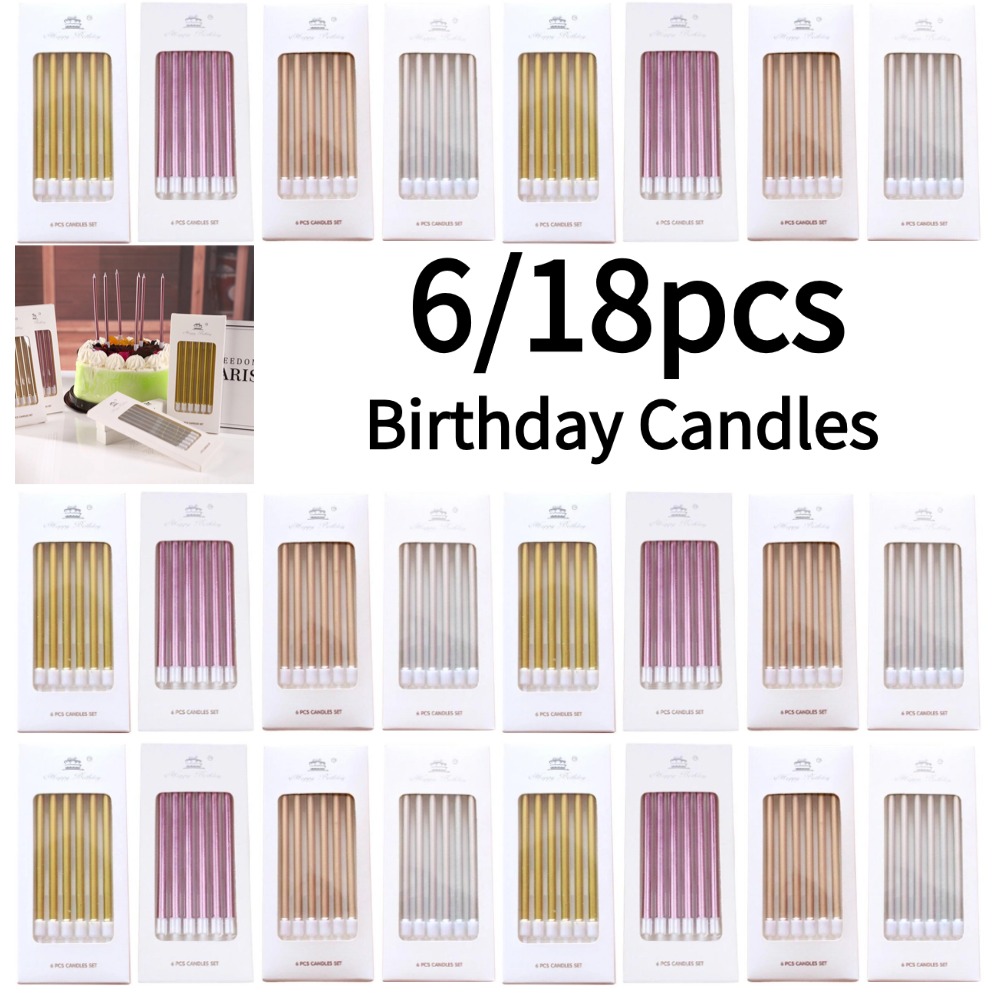 6/18 Uds. Velas de cumpleaños  - Silk Candle reseña y precio